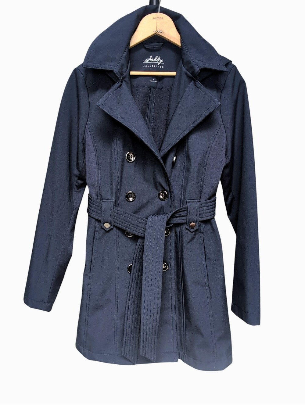 Sebby Collection Women's MEDIUM Double Breasted Water Resistant Windproof Coat